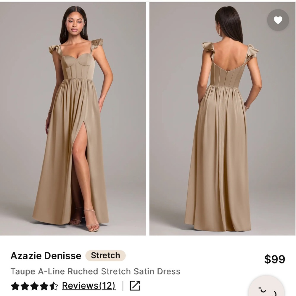 Azazie Denisse Maxi Dress in Taupe